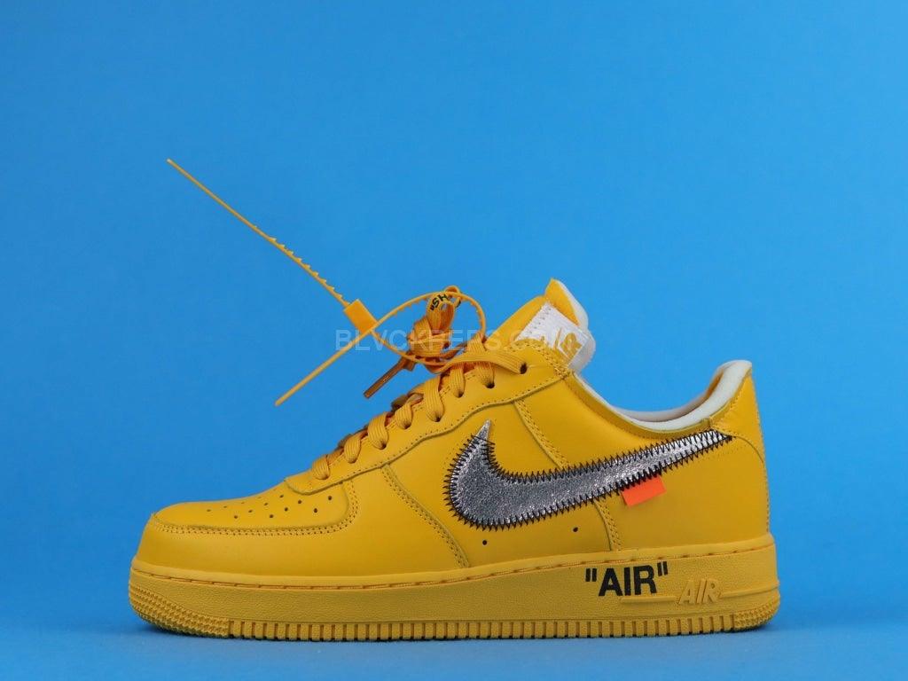 UNBOXING Nike Air Force 1 Low OFF-WHITE University Gold Metallic Silver  (Review) 