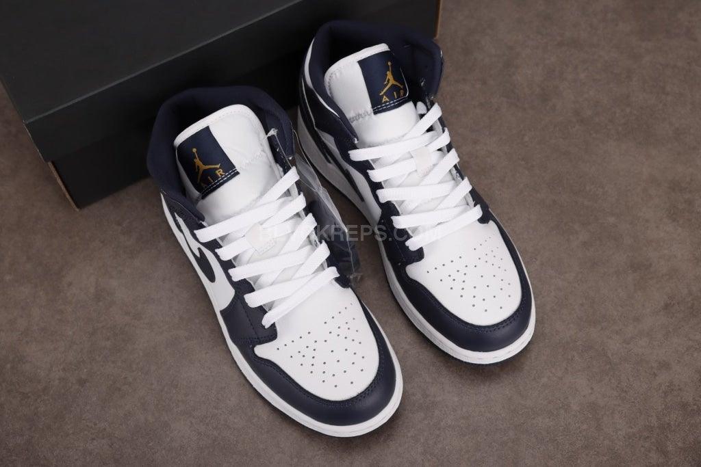 Air Jordan 1 Mid White Metallic Gold Obsidian - 48h Delivery