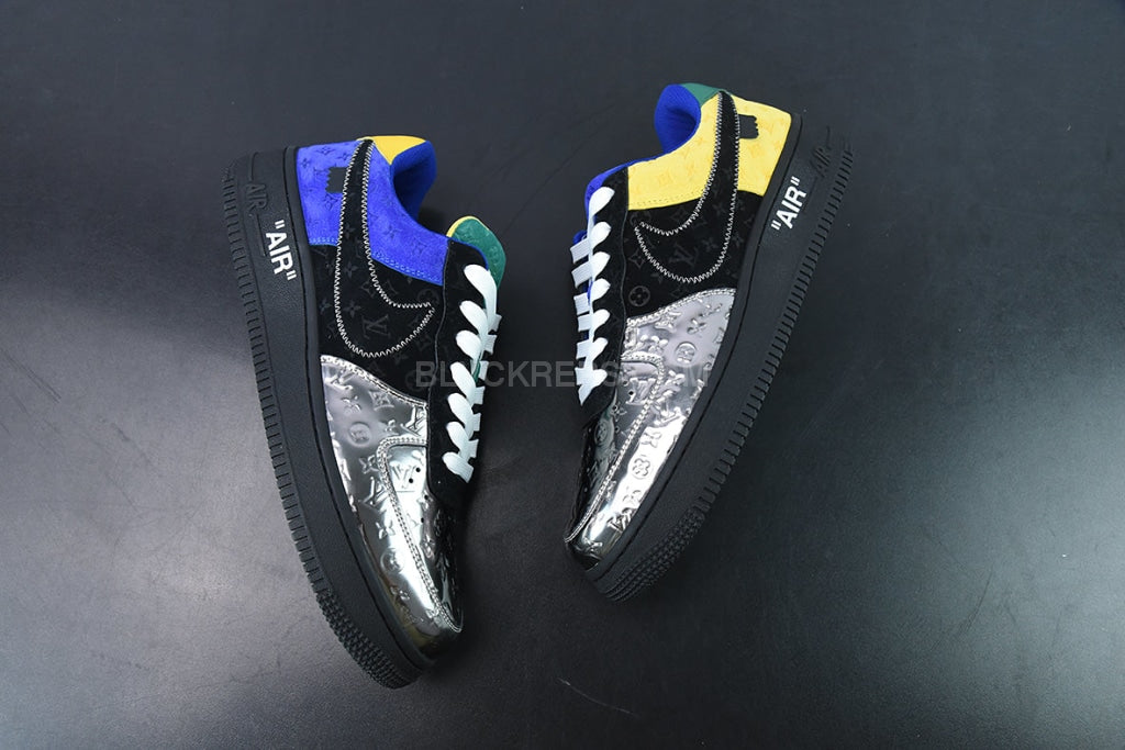Louis Vuitton Nike Air Force 1 Low By Virgil Abloh Black Metallic Silv –  Urban Necessities