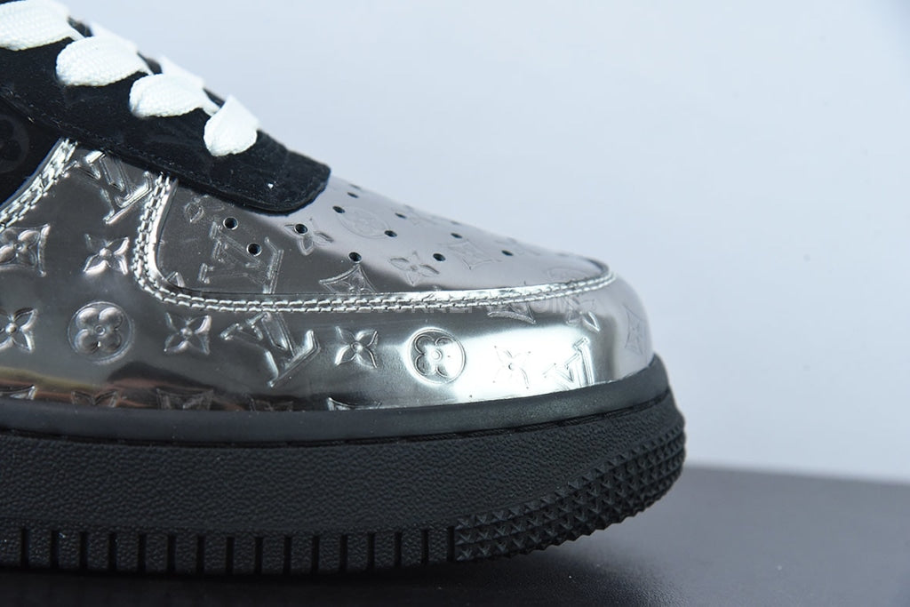 Louis Vuitton Nike Air Force 1 Low by Virgil Abloh Black Metallic Silver, 8.5 / 10W / New