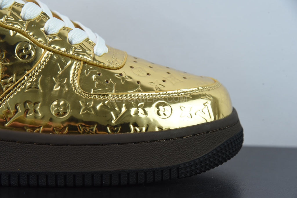 Nike x Louis Vuitton Air Force 1 Low Virgil Abloh - Metallic Gold Sneakers  - Farfetch
