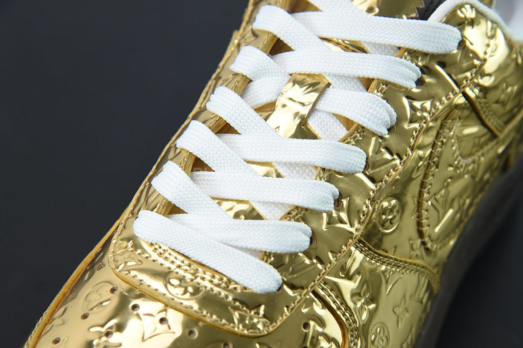 Louis Vuitton x Nike Air Force 1 Low “Virgil Abloh” Metallic Gold Size 11