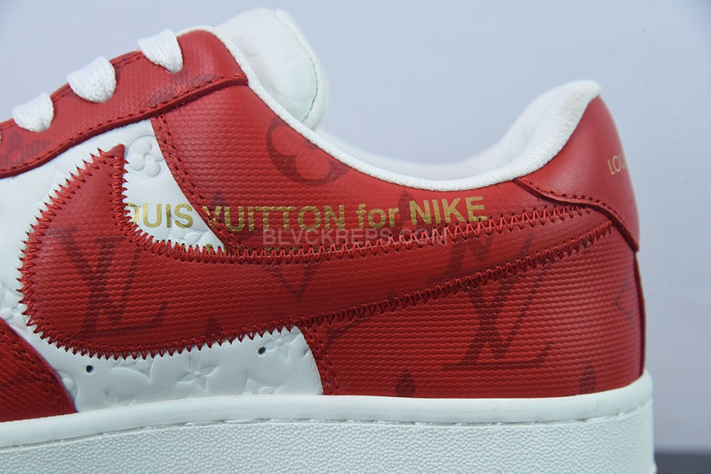 Louis Vuitton Nike Air Force 1 Low By Virgil Abloh White Red – Sneaker Plug  India